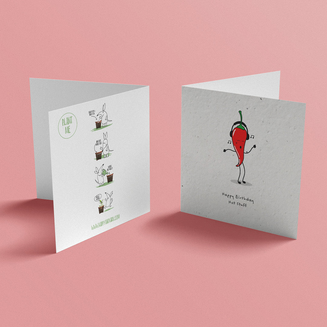 Plantable Seed Chilli Birthday Card